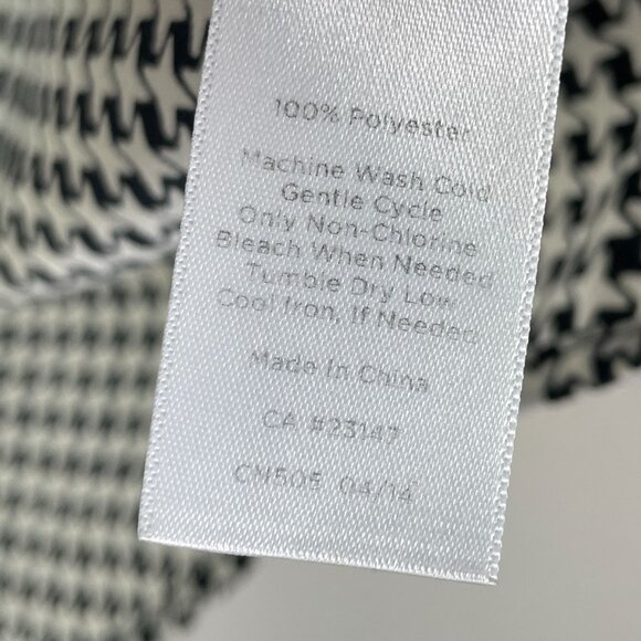 Talbots Womens Plus X Houndstooth Tunic Top Long Sleeve Black White Shirt Blouse - Picture 4 of 9